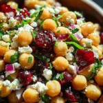 Feta & Cranberry Chickpeas with Lemon Vinaigrette