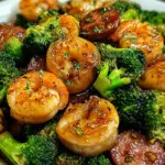Honey Garlic Shrimp, Sausage, and Broccoli