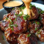 Korean BBQ Meatballs with Spicy Mayo Dip