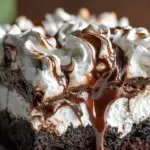 Marshmallow Chocolate Poke Cake