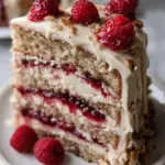 One Bowl Vegan Almond Raspberry Cake with Cream Cheese Frosting