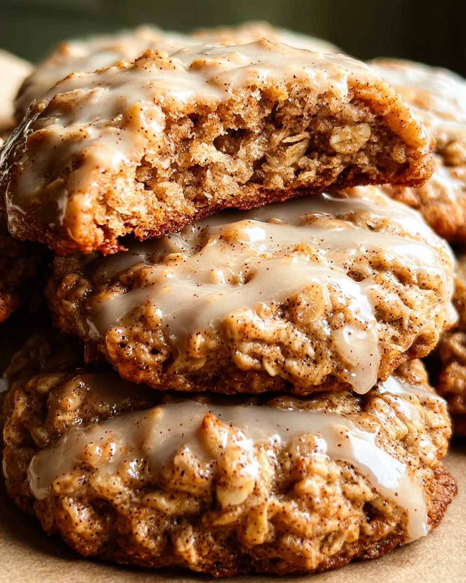 Seriously Thick & Chewy Chai Oatmeal Cookies with Maple Glaze