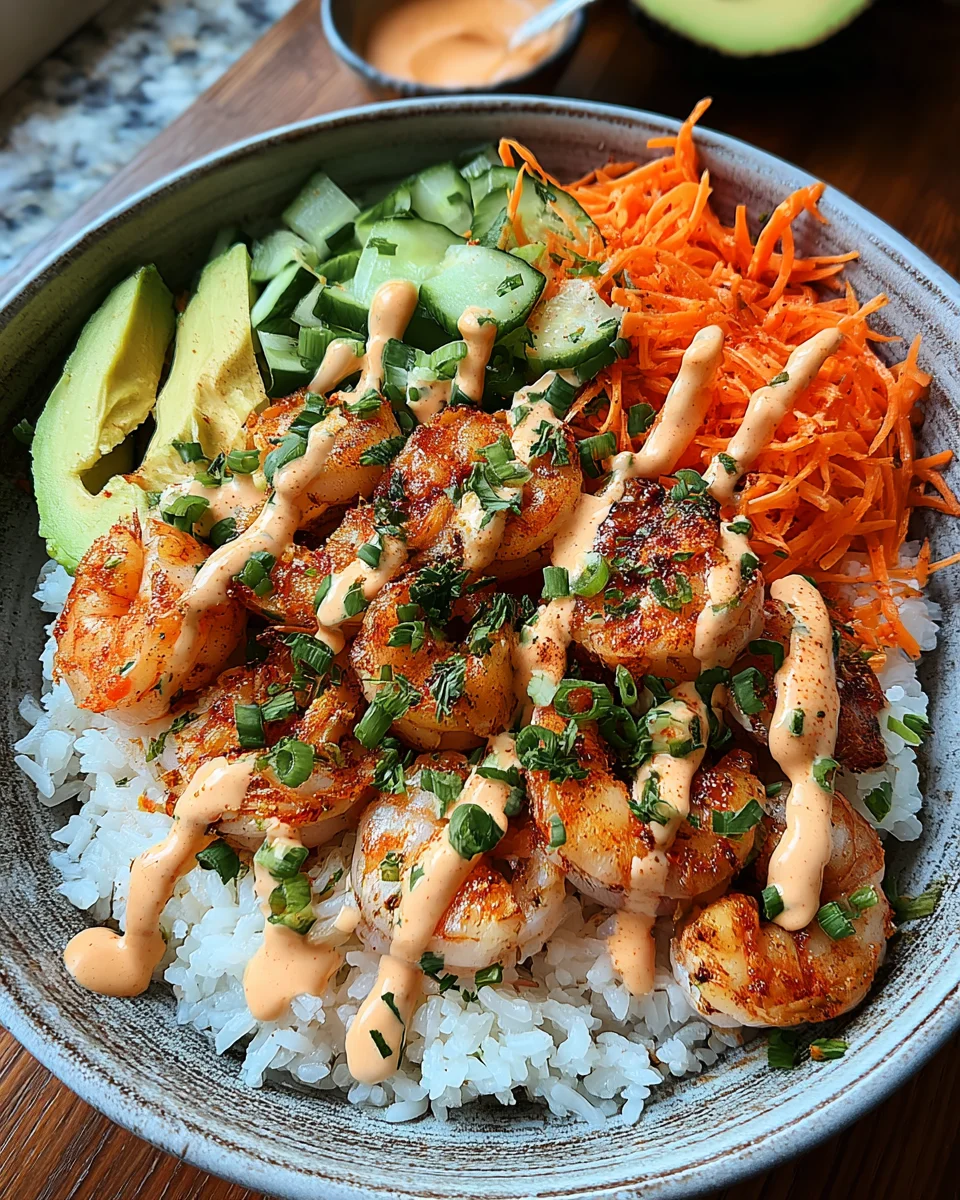 Shrimp Rice Bowls with Spicy Mayo