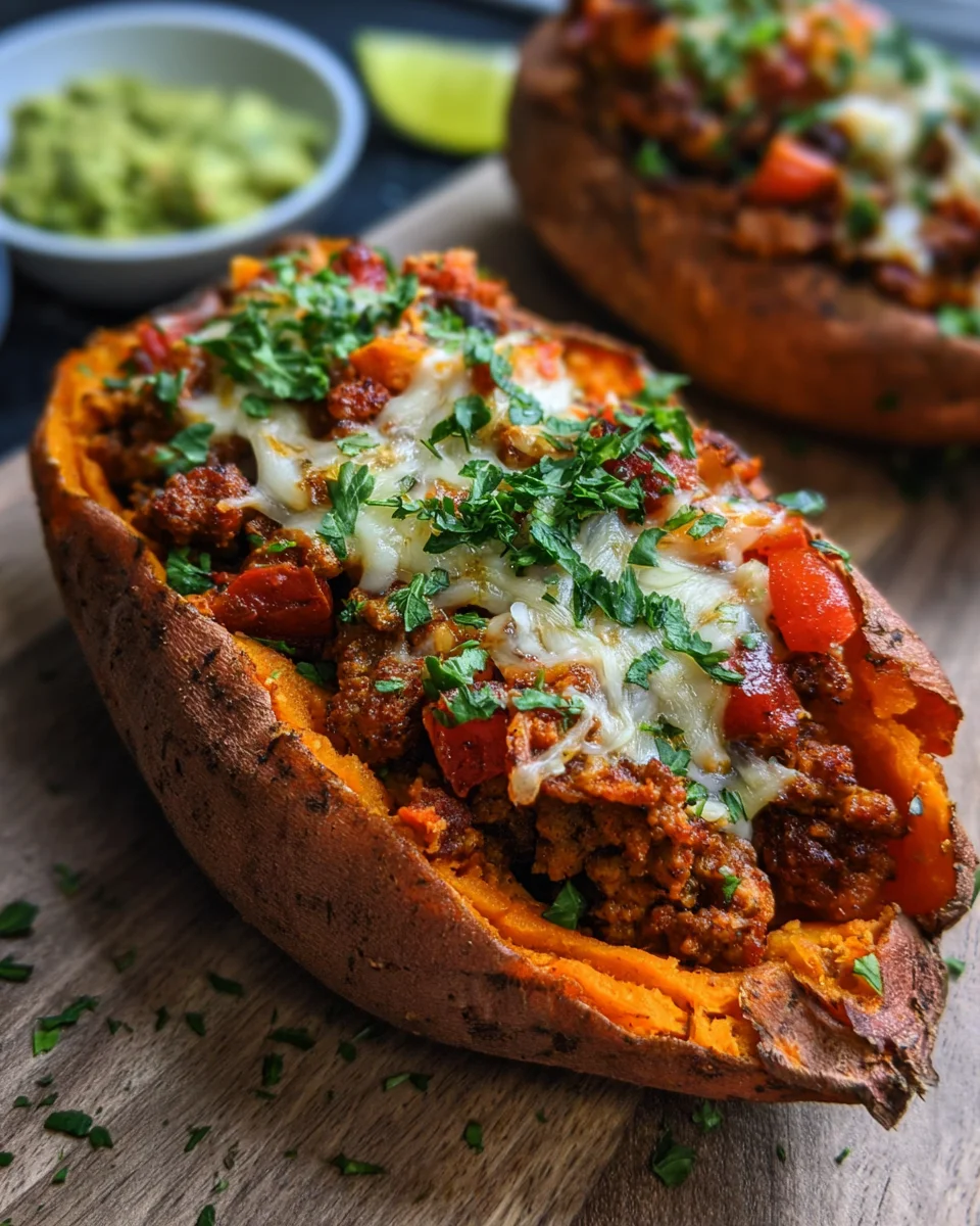 Turkey Taco Stuffed Sweet Potatoes
