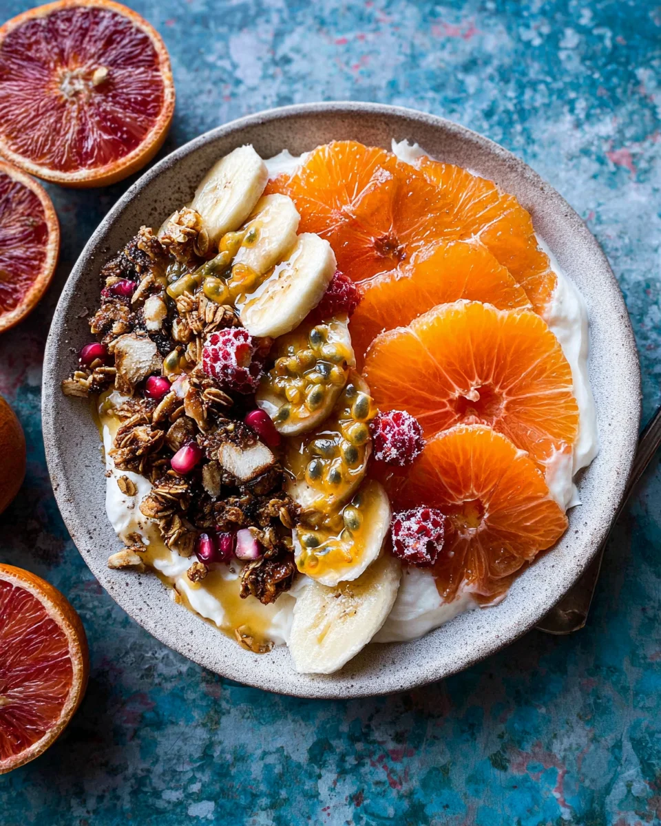 Winter Citrus Ricotta Breakfast Bowl with Honeycomb.